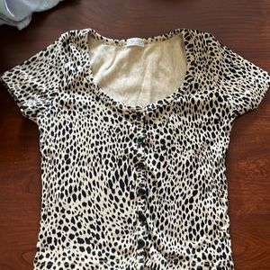 John Galt black and tan crop top